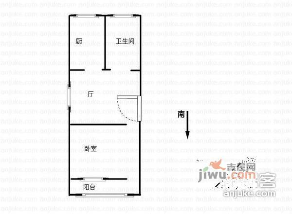 莫愁新村1室1厅1卫户型图