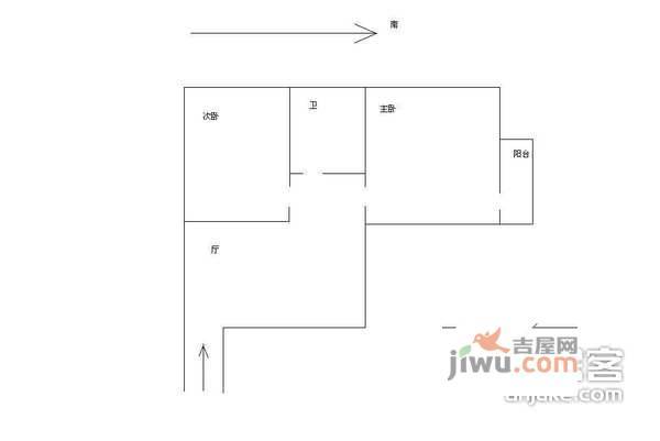 五台山小区2室1厅1卫66㎡户型图