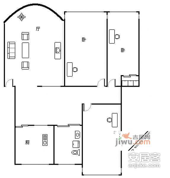 金轮翠庭园3室2厅2卫144㎡户型图