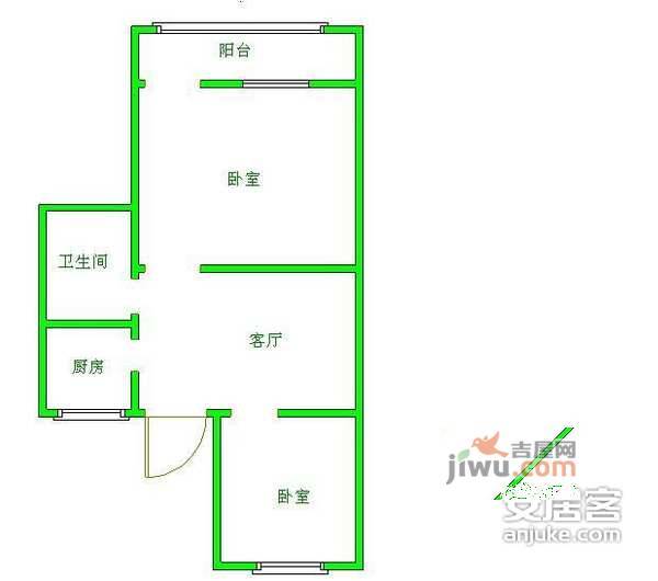 建宁新村2室1厅1卫户型图