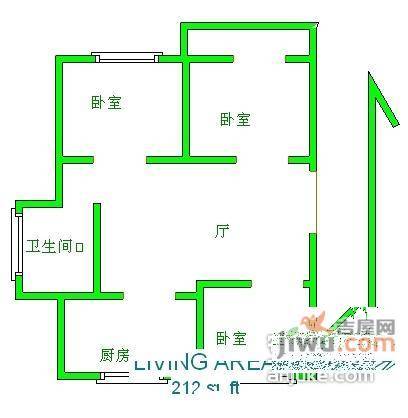 兴隆纺织公寓3室1厅1卫户型图