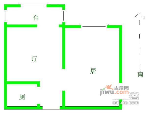 雁鸣山庄1室1厅1卫30㎡户型图