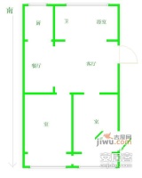 文津桥21-26号小区2室2厅1卫65㎡户型图