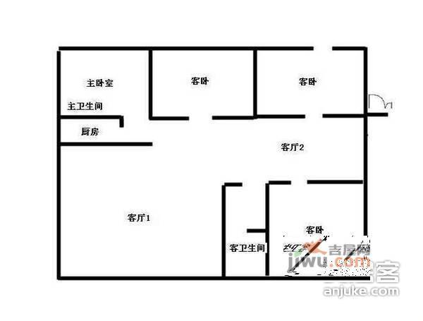 西城岚湾花苑4室2厅2卫191㎡户型图