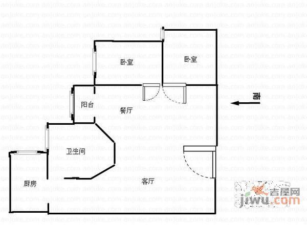 龙江小区2室2厅1卫户型图