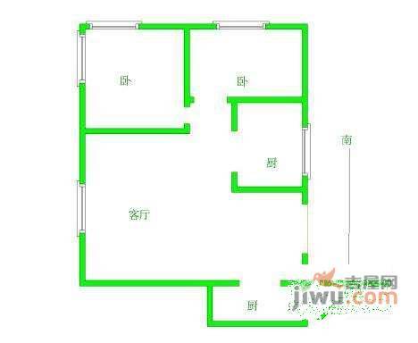 典雅居大厦2室2厅1卫90㎡户型图