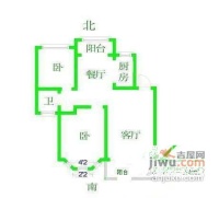 殷巷新寓2室2厅1卫92㎡户型图