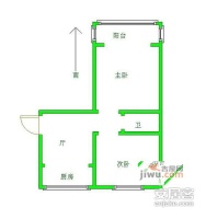 中南园2室1厅1卫60㎡户型图