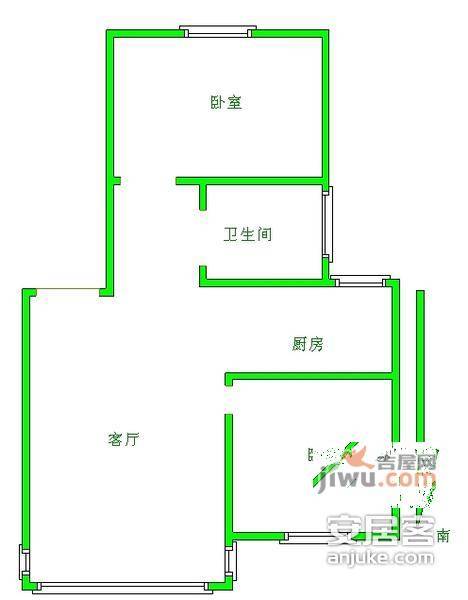 紫鑫国际公寓2室1厅1卫85㎡户型图