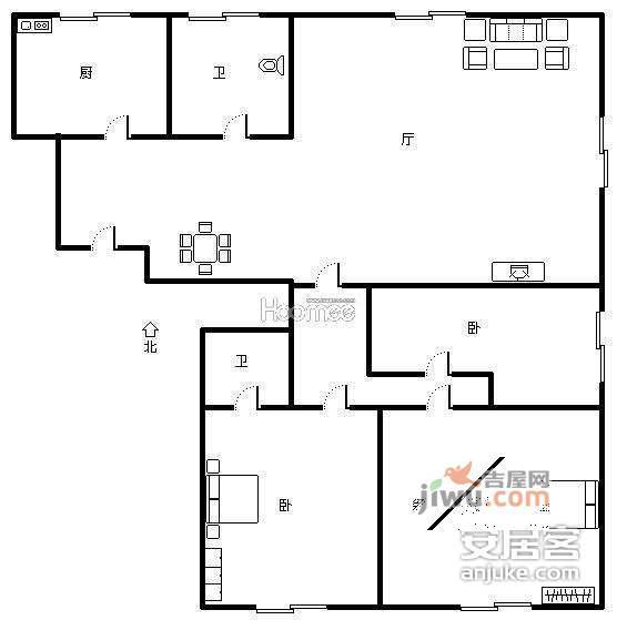 百家湖别墅花园5室2厅3卫户型图