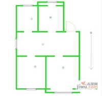 虎踞路小区2室1厅1卫68㎡户型图
