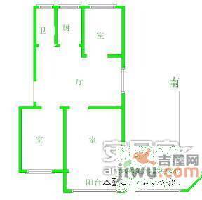 武定新村3室1厅1卫73㎡户型图