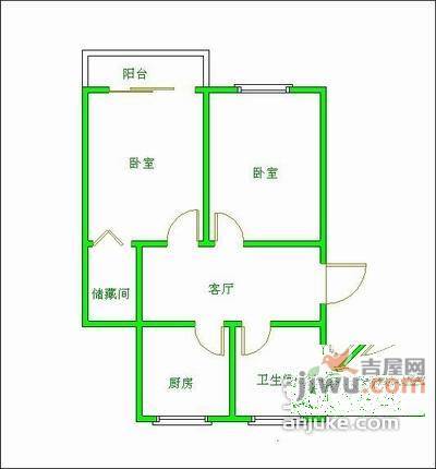 武定新村2室2厅1卫84㎡户型图