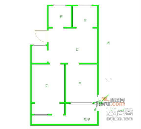 钟山山庄3室1厅1卫户型图