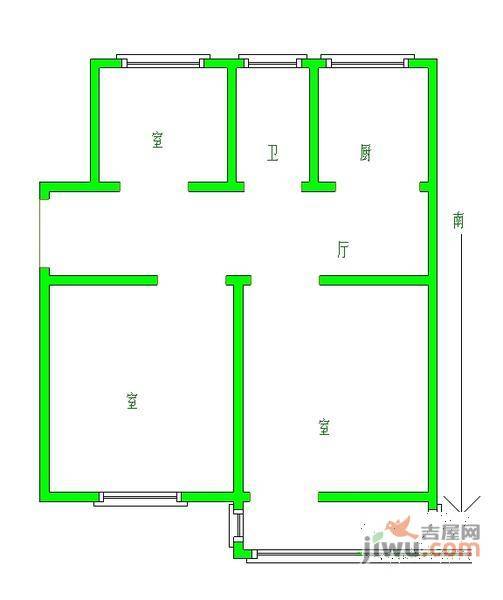 锦江丽舍2室2厅1卫户型图