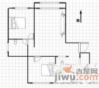 香缇丽舍2室2厅1卫100㎡户型图