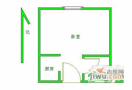 西祠胡同1室0厅1卫28㎡户型图