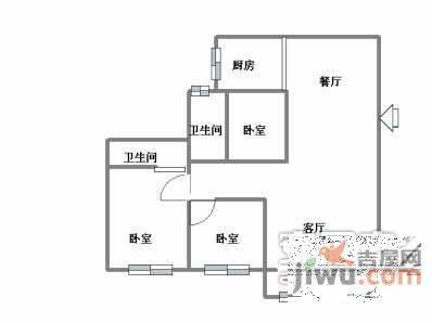 华富大厦2室1厅1卫户型图