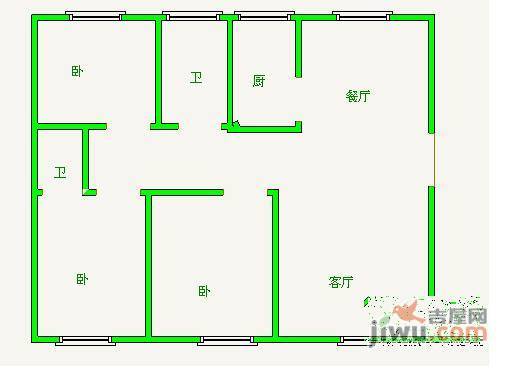 经纬城市花园4室2厅1卫127㎡户型图