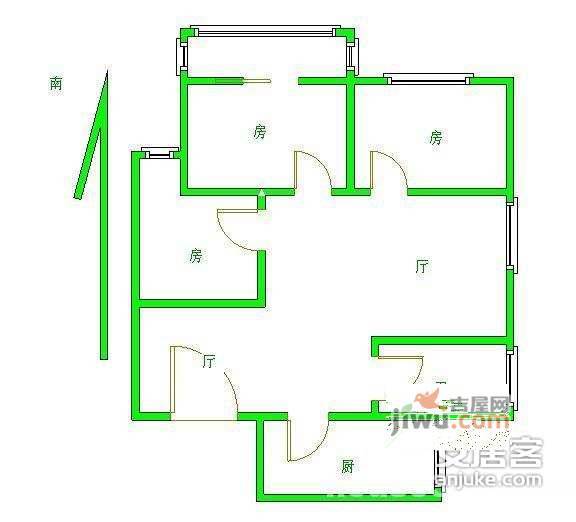 经纬城市花园3室2厅2卫120㎡户型图