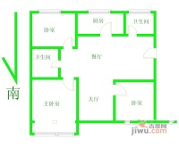 红山山庄3室1厅1卫户型图