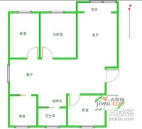 汤山温泉公寓3室2厅1卫125㎡户型图