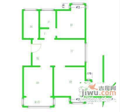 东方城晨曦园3室2厅1卫户型图