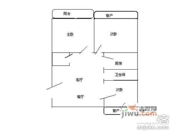 岚岛别墅3室1厅1卫户型图