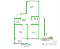 旭日华庭棕榈泉2室1厅1卫户型图