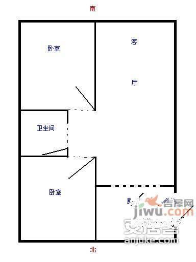 日光广场2室2厅1卫87㎡户型图