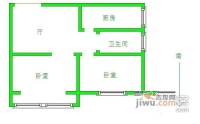 山畔村小区2室1厅1卫61㎡户型图