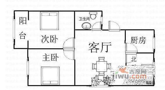 凤翔山庄一区怡园3室2厅1卫88㎡户型图