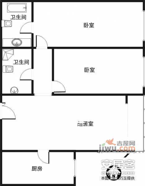 凤翔山庄一区怡园3室2厅2卫131㎡户型图