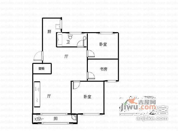 紫金山松林谷3室2厅1卫120㎡户型图