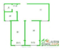 青山湾花园2室1厅1卫65㎡户型图