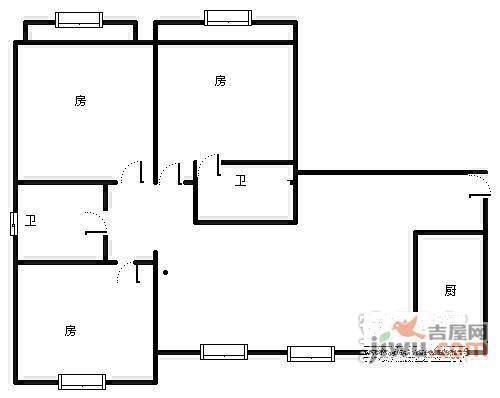 天成苑3室2厅2卫138㎡户型图