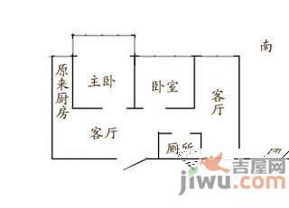 文思苑2室1厅1卫100㎡户型图