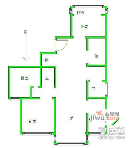 文思苑3室2厅2卫户型图