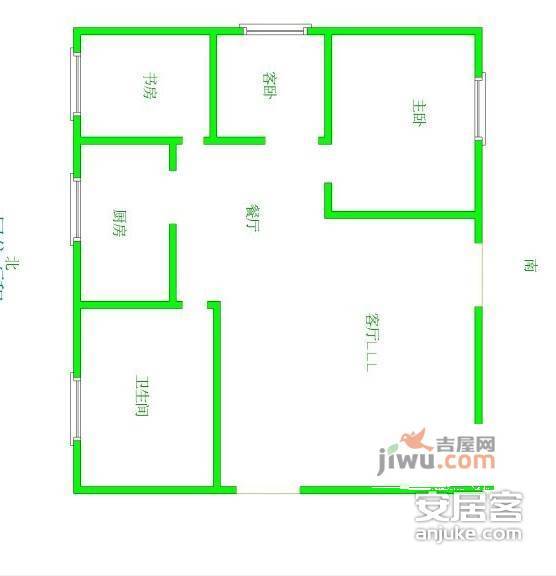 翠屏国际城金榕苑3室2厅2卫154㎡户型图