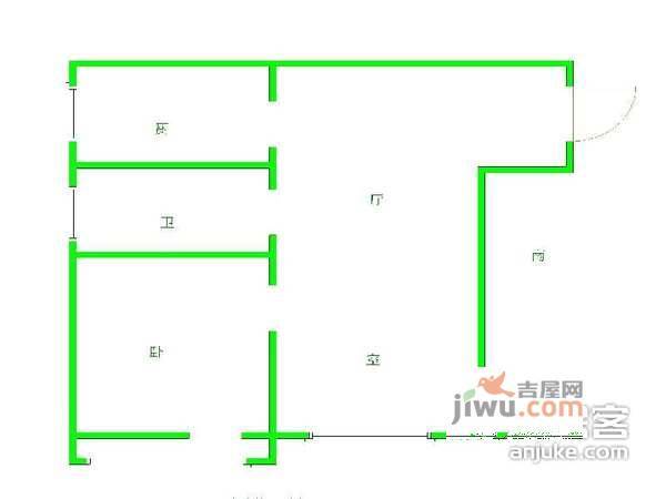 尚书公寓2室1厅1卫88㎡户型图