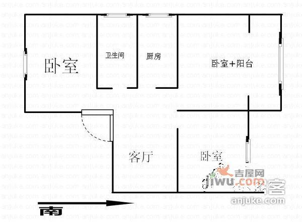 金宁新村3室1厅1卫78㎡户型图