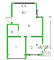 腾达雅苑2室2厅1卫88㎡户型图