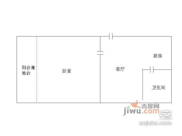 琵琶小区1室1厅1卫户型图