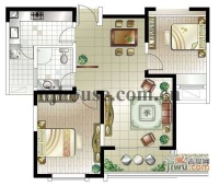 欧洲城铂金时代公寓2室2厅1卫98㎡户型图