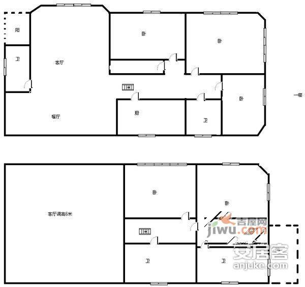 翠屏国际城梧桐苑5室2厅3卫366㎡户型图