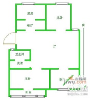 晓山公寓3室2厅1卫104㎡户型图