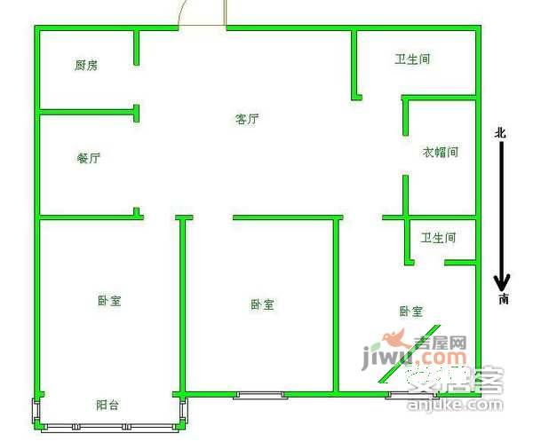 新大都广场3室2厅2卫户型图