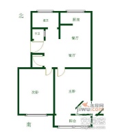 古平岗24号小区2室1厅1卫户型图