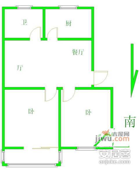 瑞金大厦2室1厅1卫82㎡户型图