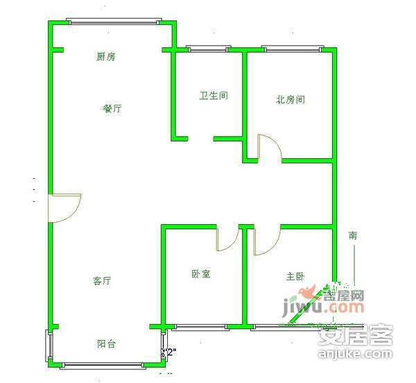 城市花园3室2厅2卫户型图